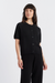 Black Wool-Cashmere Button T-Shirt