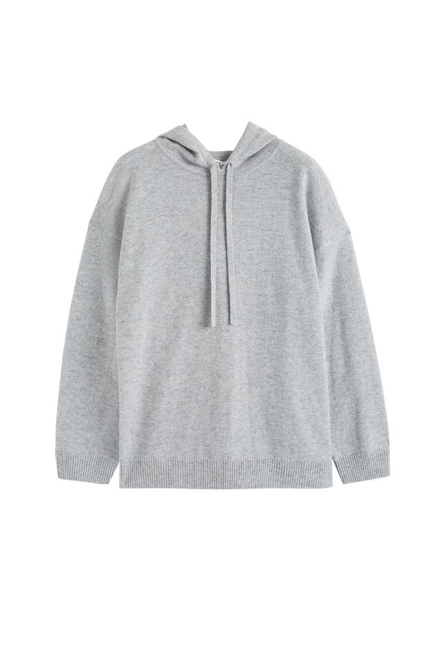 Light-Grey Wool-Cashmere Relaxed Hoodie image 2