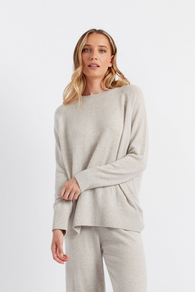 Taupe Cloud Cashmere Slouchy Sweater image 4