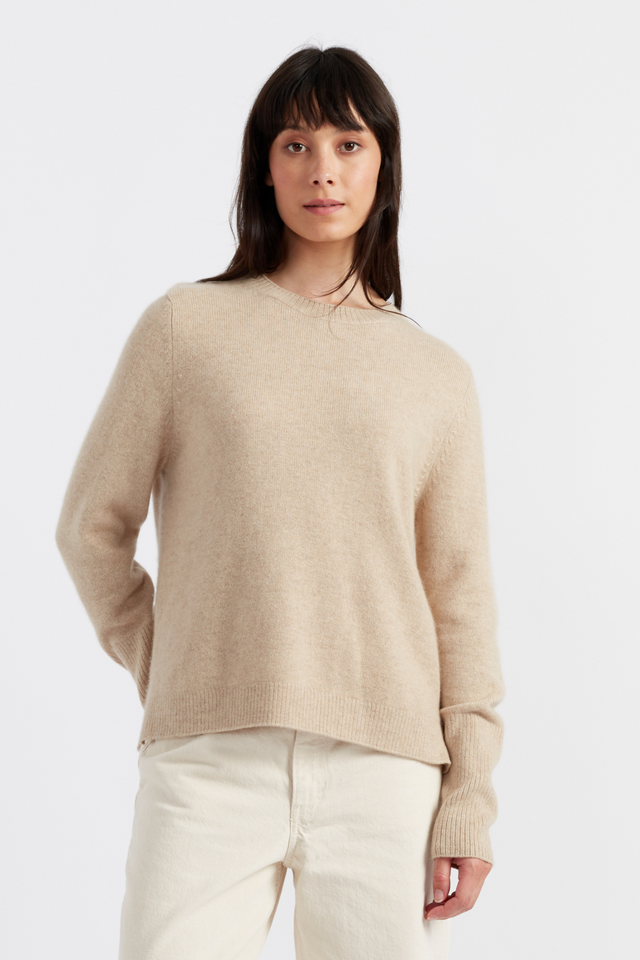 Oatmeal Cashmere Boxy Sweater image 1