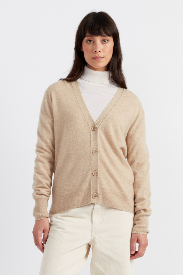 Oatmeal Pure Cashmere Cardigan image 1