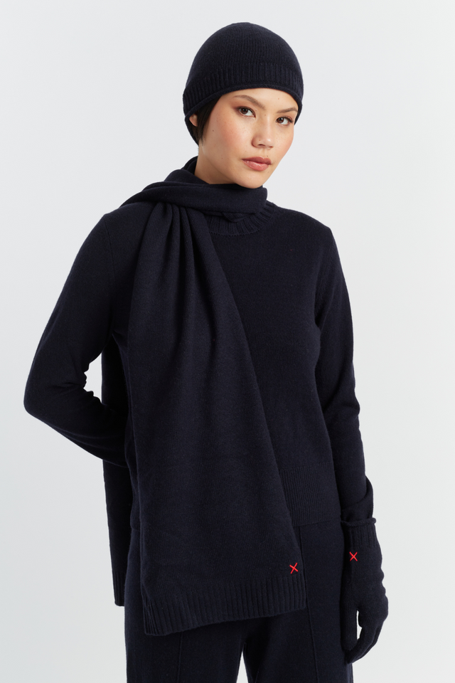 Navy Wool-Cashmere Scarf image 1