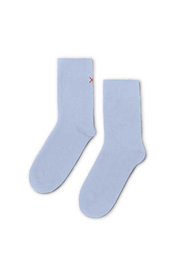 Washed-Blue Wool-Cashmere Socks image 2