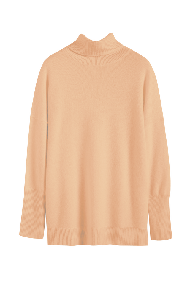 Warm-Beige Pure Cashmere Rollneck Sweater image 2