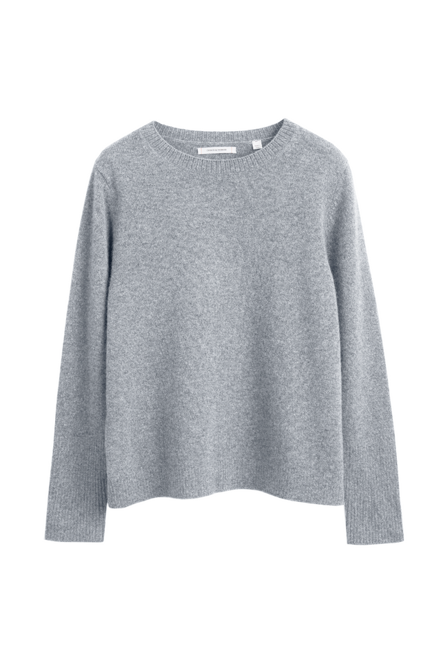 Grey Pure Cashmere Boxy Sweater image 2