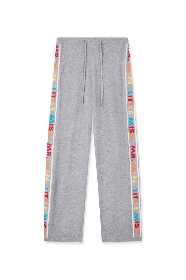 Grey Wool-Cashmere Mr. Men Little Miss Track Pants image 2
