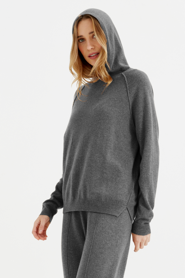 Women's Knitted Hoodie Chinti and Parker Grey Wool-Cashmere Boxy fit Size XS-3L image 4