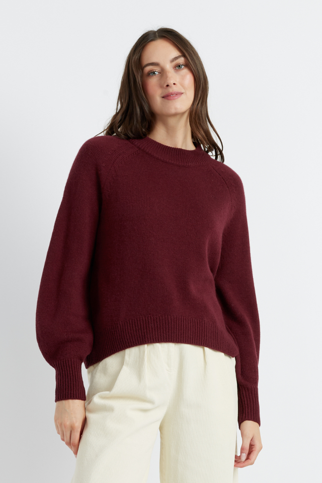 Womens Sweater Chinti And Parker Claret Wool-Cashmere Saddle Sleeve Size XS-3L image 1