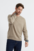 Soft-Truffle Wool-Cashmere Contrast Cuff Men's Sweater