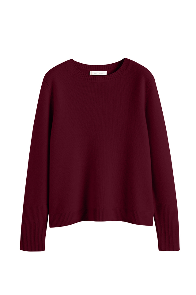 Claret Pure Cashmere Boxy Sweater image 2