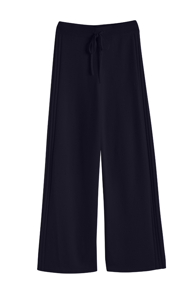 Navy Pure Cashmere Side Rib Trousers image 2