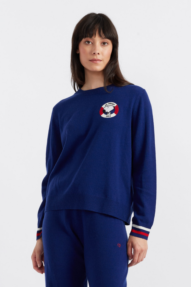 Blue Wool-Cashmere Snoopy Nautical Sweater image 1