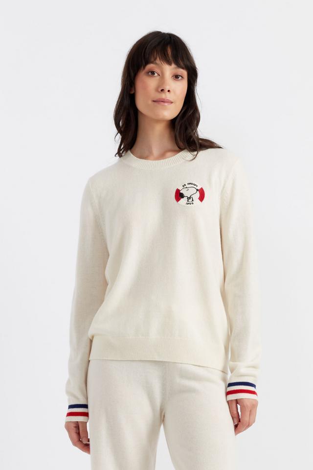 Cream Wool-Cashmere Snoopy Nautical Sweater image 1