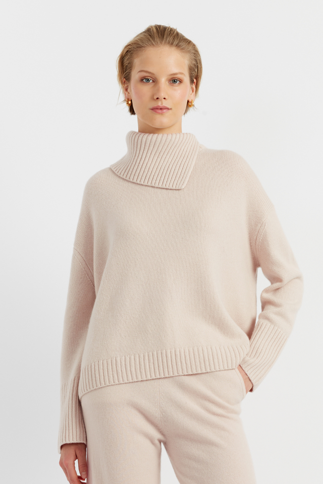 Bone Pure Cashmere Asymmetric Sweater image 5