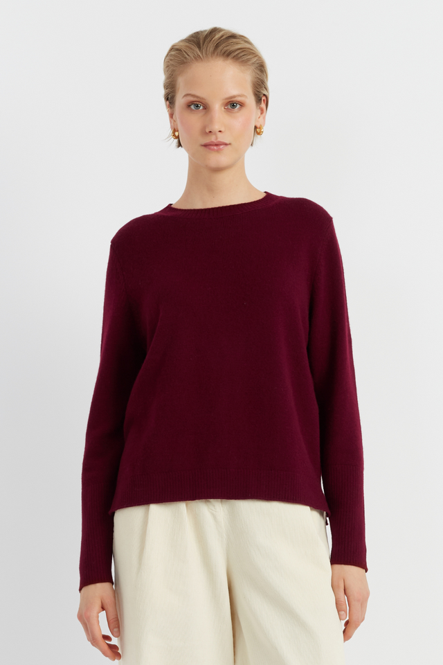 Claret Cashmere Boxy Sweater image 1