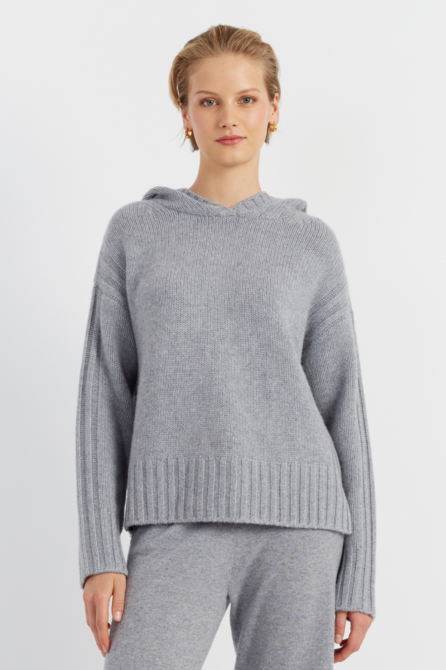 Grey Cashmere Hoodie image 1