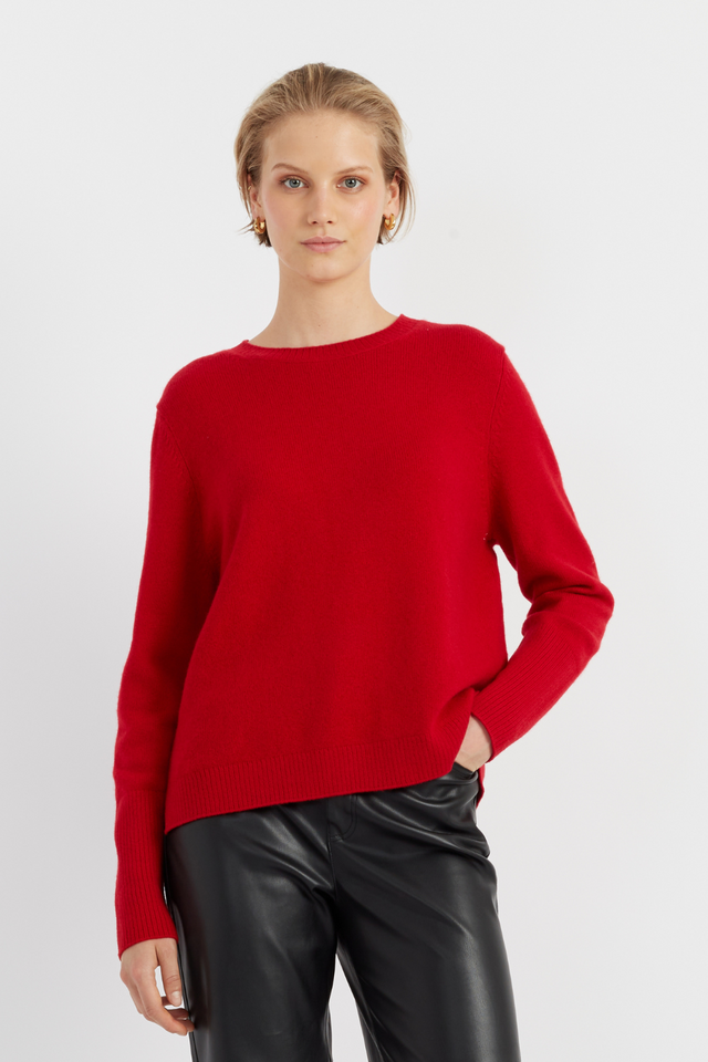 Red Cashmere Boxy Sweater image 1