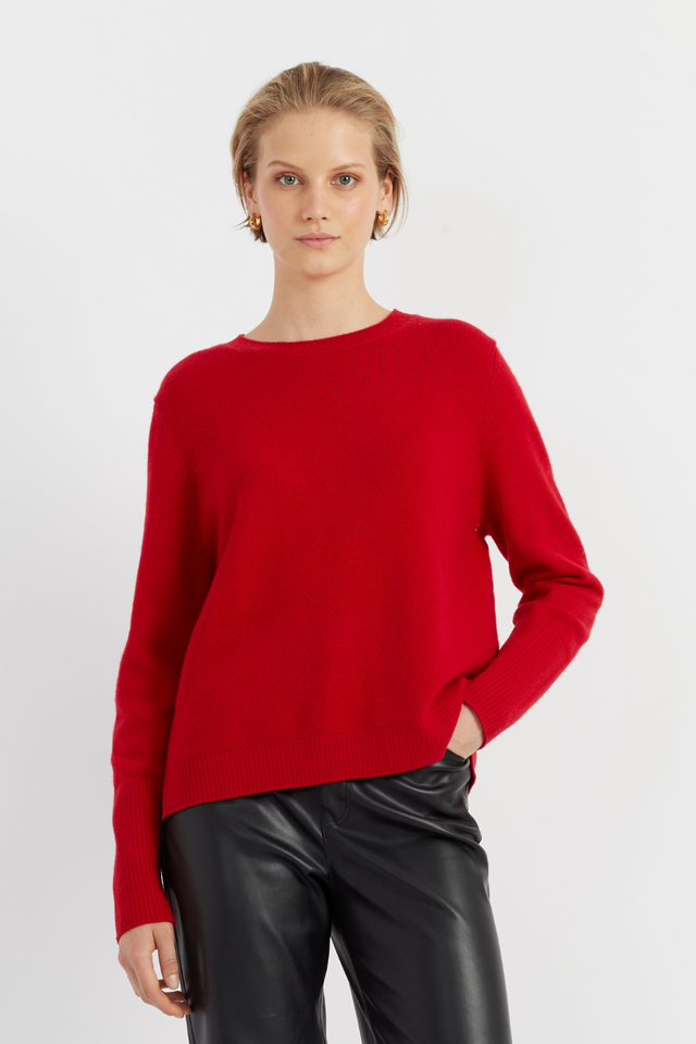 Red Pure Cashmere Boxy Sweater image 1