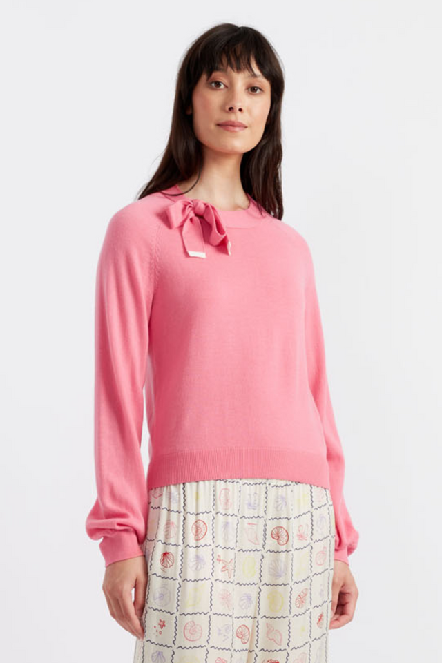 Women's Chinti and Parker Sweater Pink Merino Sailors Knot detail Size XS-3L image 1