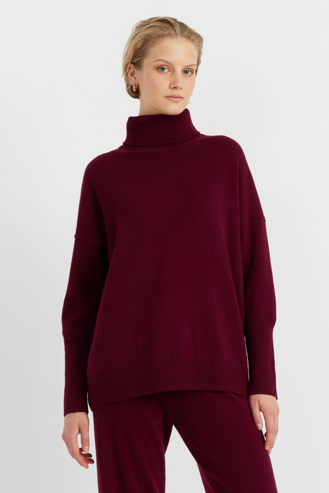 Claret Cashmere Rollneck Sweater image 1