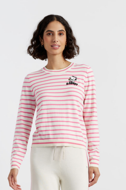 Pink Cotton Peanuts Racquet Club Sweater