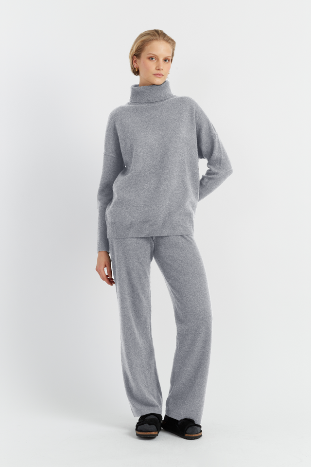 Grey Cashmere Rollneck Sweater image 3