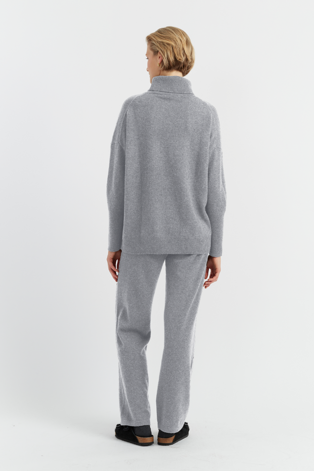 Grey Cashmere Rollneck Sweater image 2