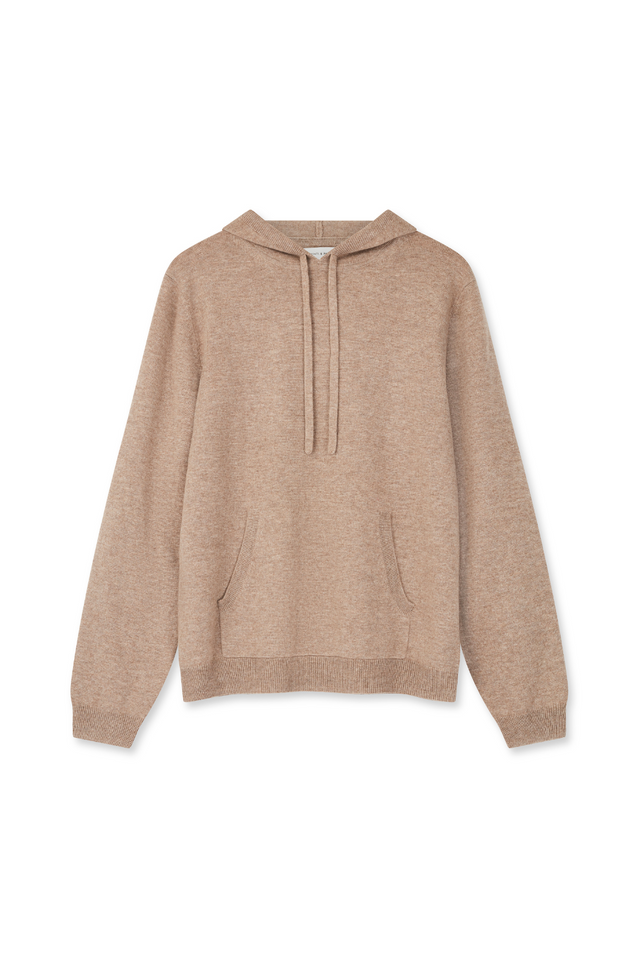 Soft-Truffle Wool-Cashmere Elbow Patch Men's Hoodie image 2