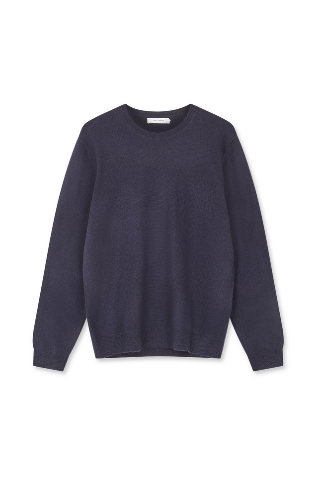 Navy Wool-Cashmere Elbow Patch Men's Sweater image 2