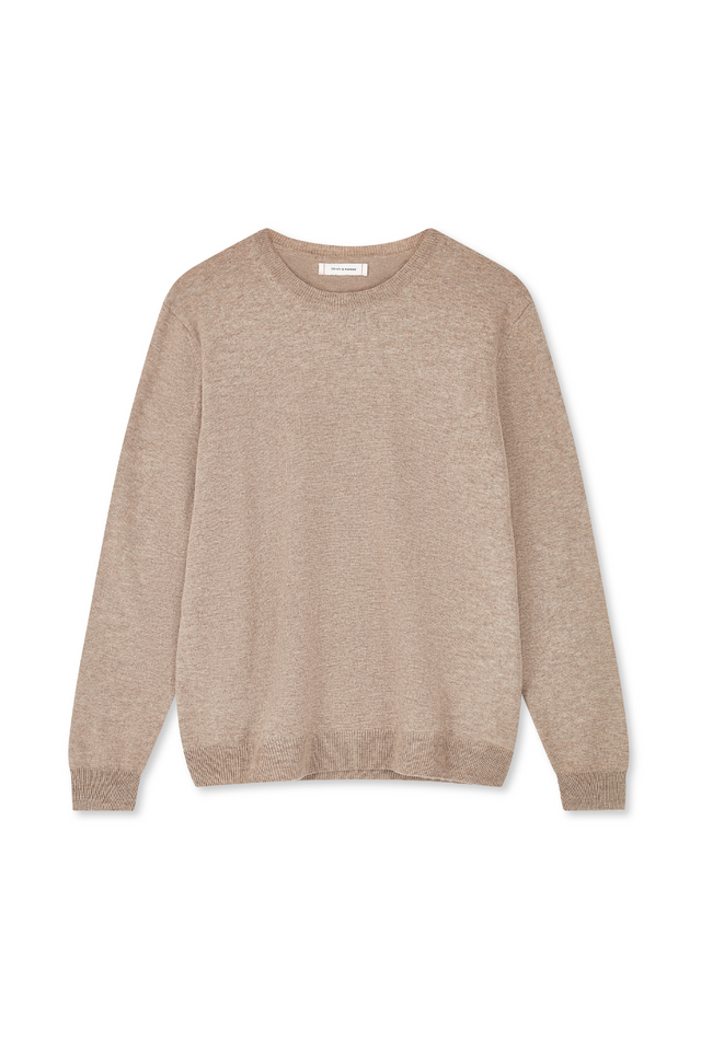 Soft-Truffle Wool-Cashmere Elbow Patch Men's Sweater image 2