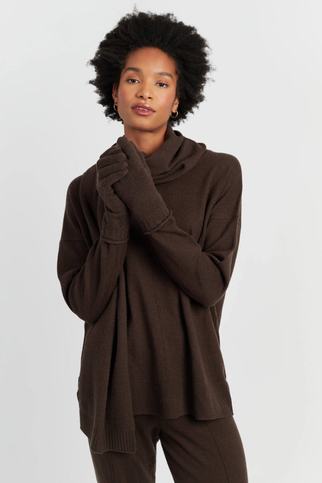 Chocolate Wool-Cashmere Gloves image 1