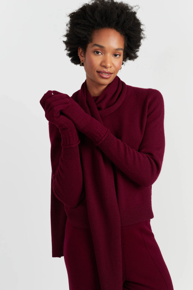 Claret Wool-Cashmere Gloves image 1