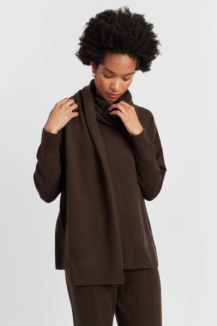 Chocolate Wool-Cashmere Scarf