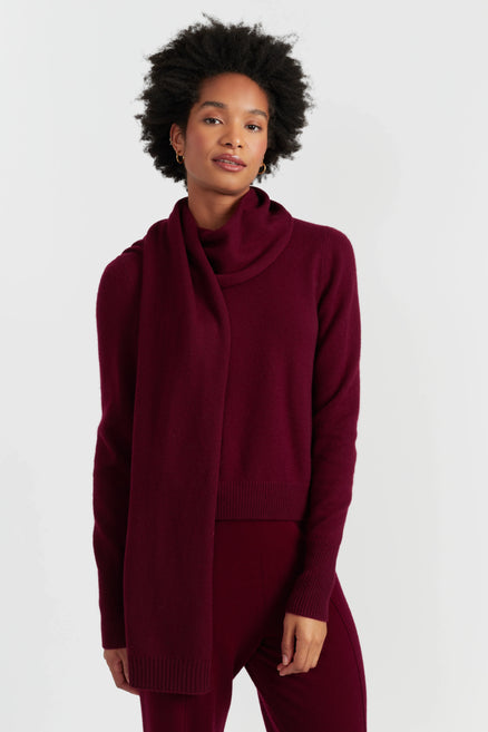 Claret Wool-Cashmere Scarf