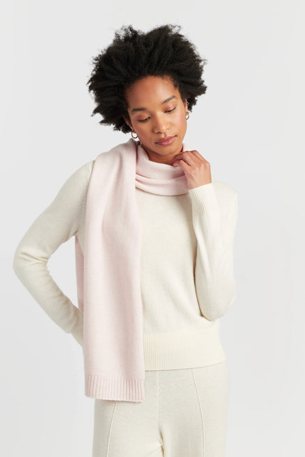 Pink-Melange Wool-Cashmere Scarf