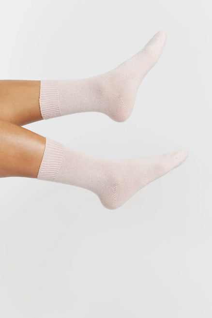 Pink-Melange Wool-Cashmere Socks