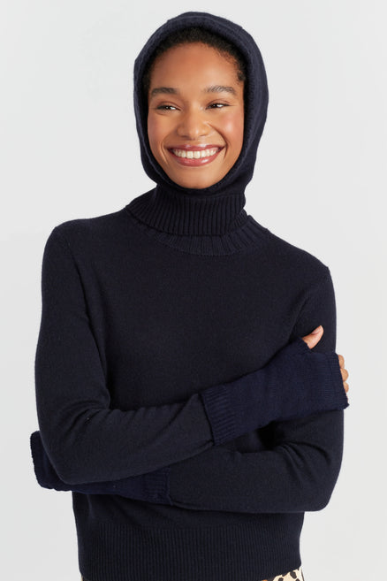 Navy Wool-Cashmere Balaclava