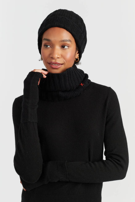 Black Wool-Cashmere Snood
