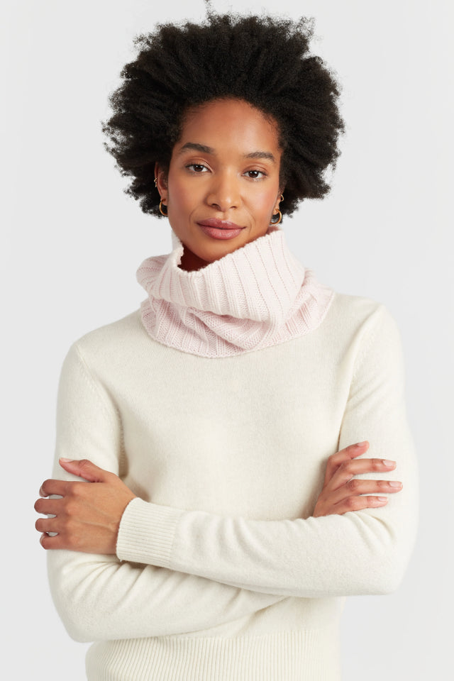 Pink-Melange Wool-Cashmere Snood image 1