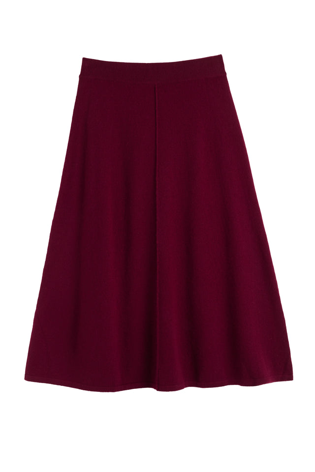 Claret Wool-Cashmere Midi Skirt image 4