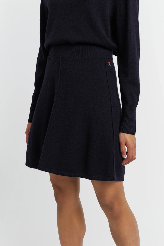 Navy Wool-Cashmere Mini Skirt image 2