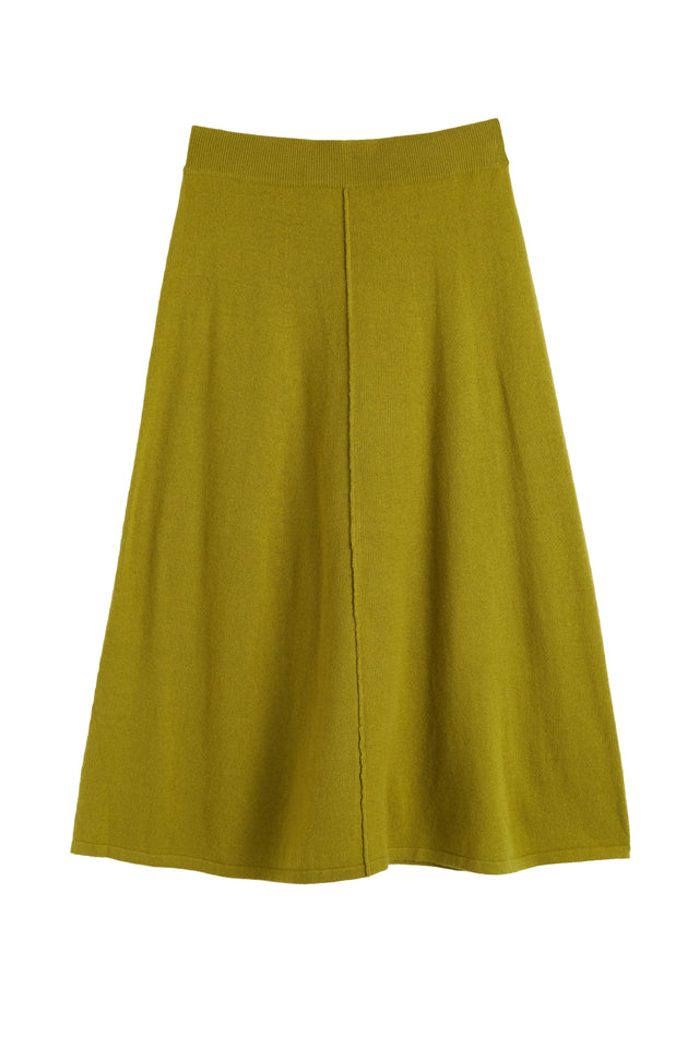 Olive Wool-Cashmere Midi Skirt image 4