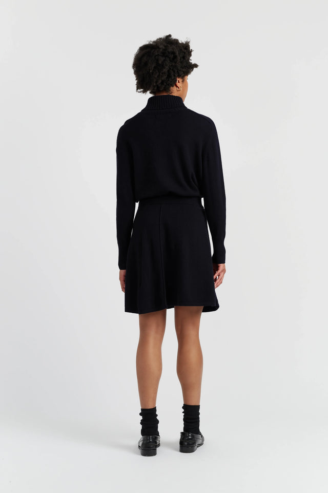Navy Wool-Cashmere Mini Skirt image 3