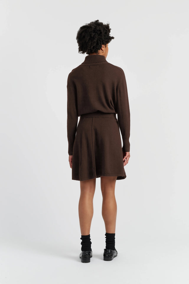Chocolate Wool-Cashmere Mini Skirt image 3