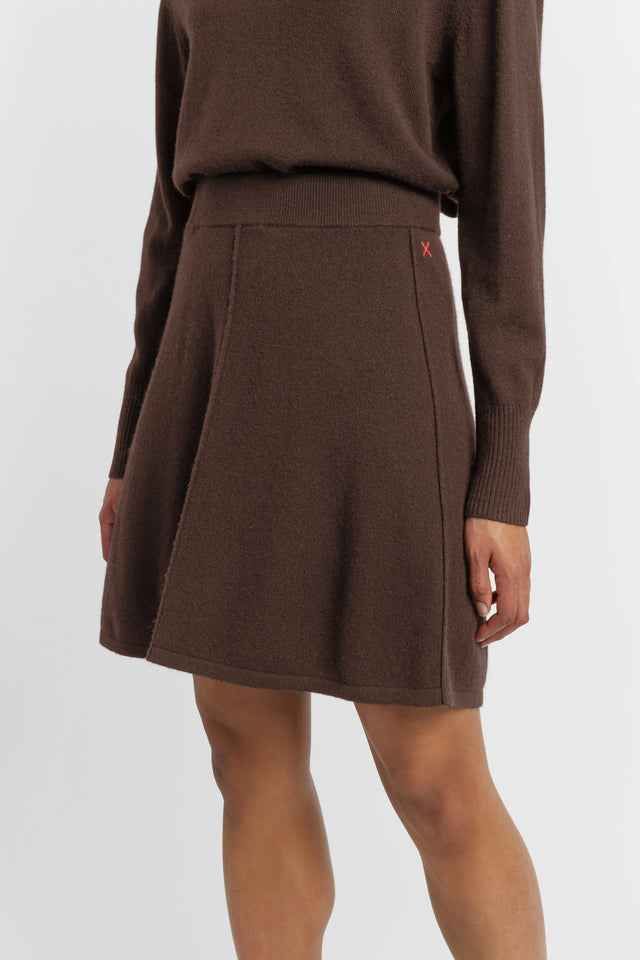 Chocolate Wool-Cashmere Mini Skirt image 2