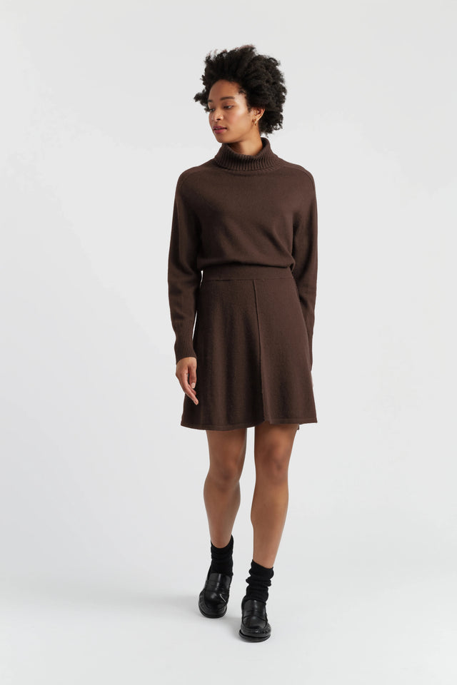 Chocolate Wool-Cashmere Mini Skirt image 1