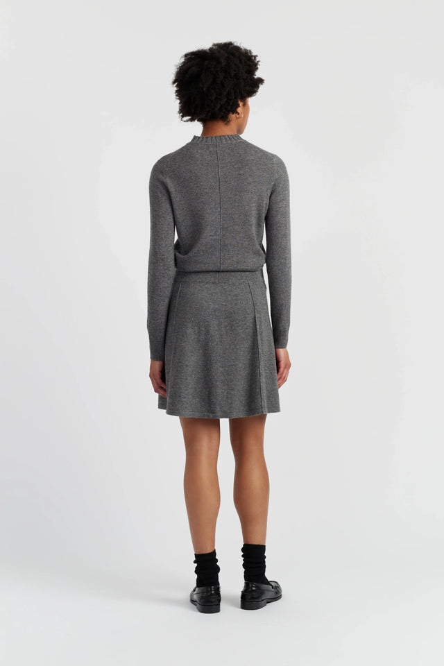 Grey Wool-Cashmere Mini Skirt image 3