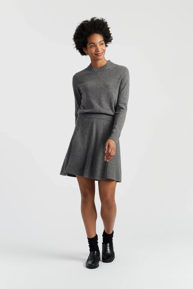 Grey Wool-Cashmere Mini Skirt image 1