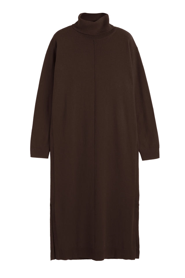 Chocolate Wool-Cashmere Midi Rollneck Dress image 4