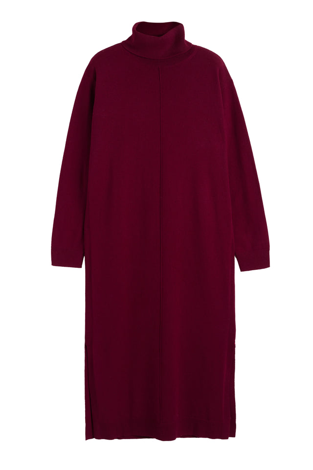 Claret Wool-Cashmere Midi Rollneck Dress image 4